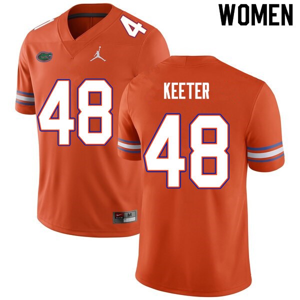 Women #48 Noah Keeter Florida Gators College Football Jersey Orange